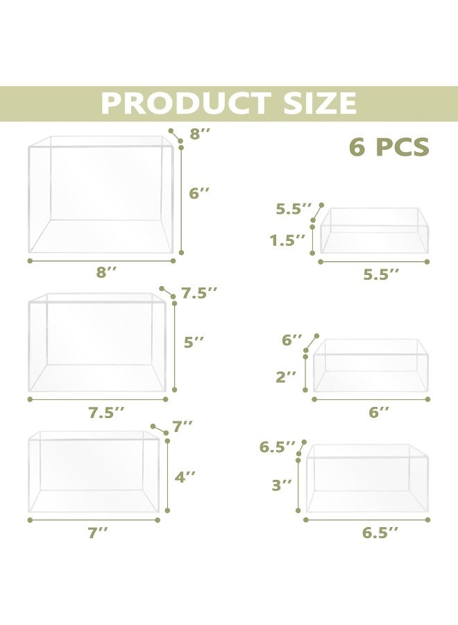 TPGP 6Pcs Buffet Risers, Food Risers for Buffet, Acrylic Boxes for Display Cube Riser Display Cases Acrylic Square Cube Display Base, Clear - Image 3