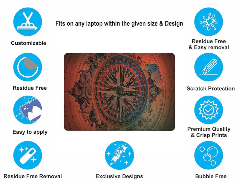 WRAP CRAFT Decal Skin Sticker Compatible with MacBook Air 13-inch, M2 Chip, 2022 Model Skin Designer MacBook Skin, Anti-Scratch no-Residue Vinyl Skin Sticker Wrap; MacAir(13,M2,2022)-DP-021 - Image 3