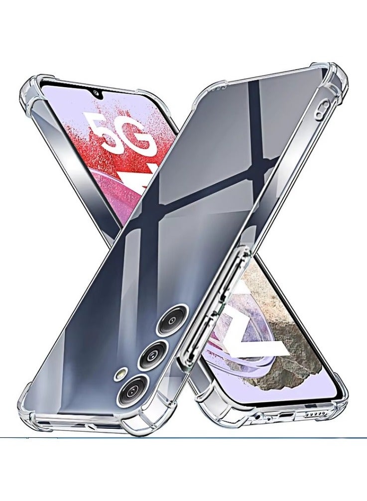 Case for Samsung Galaxy M34 5G Clear TPU Four Corners Protective Cover Transparent Soft  - Image 1