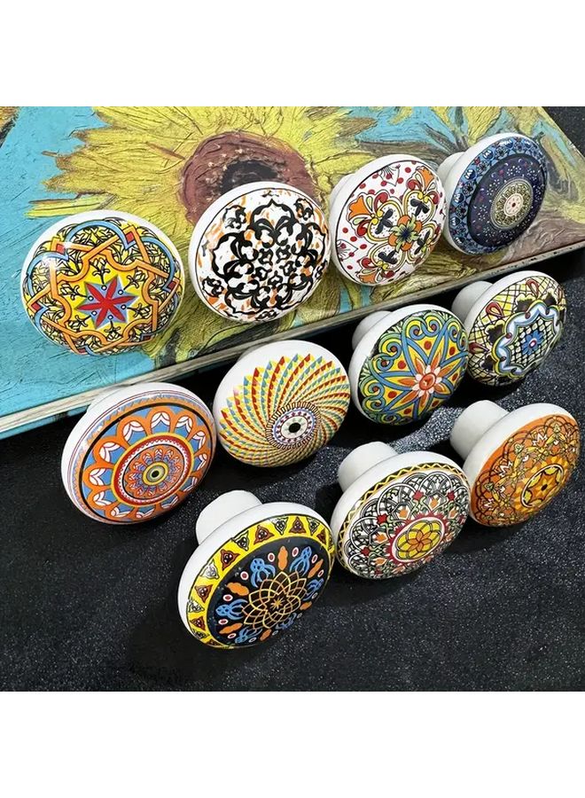 Mixed Color 4pcs Ceramiclike Finish Cabinet Handles With Screws For Drawers Wardrobes - Image 1