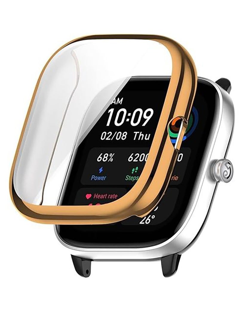 Amazfit GTS4 Mini Smart Watch Soft Plating TPU Bumper Protective Case - Rose Gold