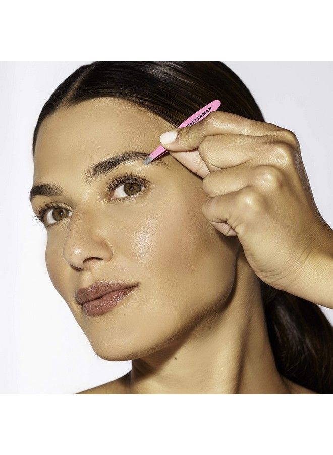 Tweezerman Mini Slant And Point Tip Tweezer Tweezers Set For Eyebrows Facial Hair Ingrown Hairs - Image 5