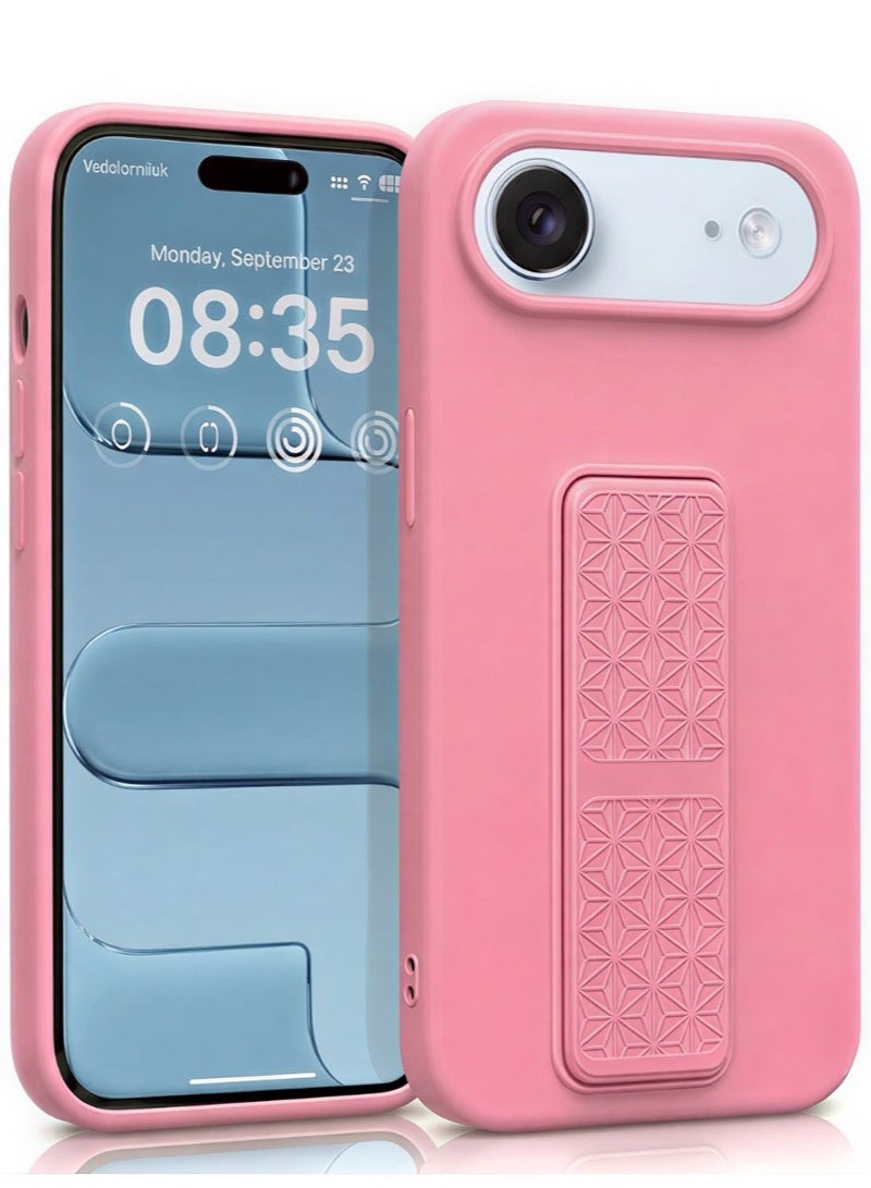 iPhone 17 Air Silicone Case with Design Grip Strap & Kickstand Soft Cover For iPhone 17 Air Vertical & Horizontal Stand Full Camera Protection Case For iPhone 17 Air 6.5-inch - Image 1