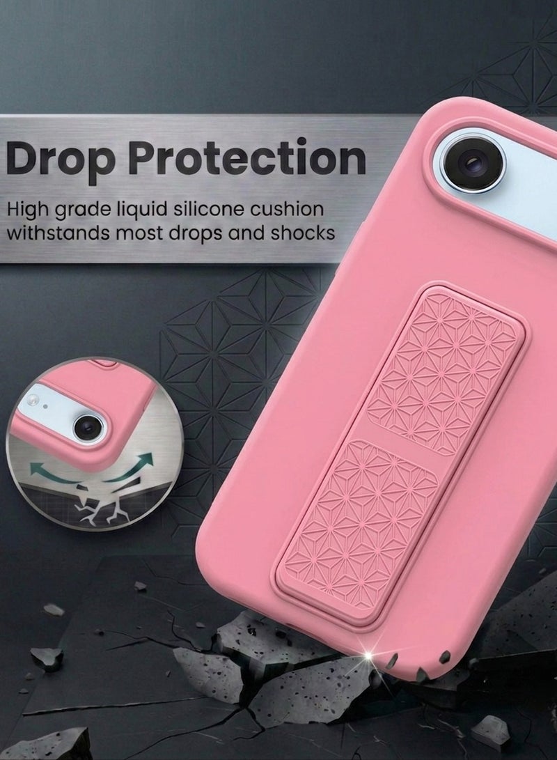 iPhone 17 Air Silicone Case with Design Grip Strap & Kickstand Soft Cover For iPhone 17 Air Vertical & Horizontal Stand Full Camera Protection Case For iPhone 17 Air 6.5-inch - Image 4