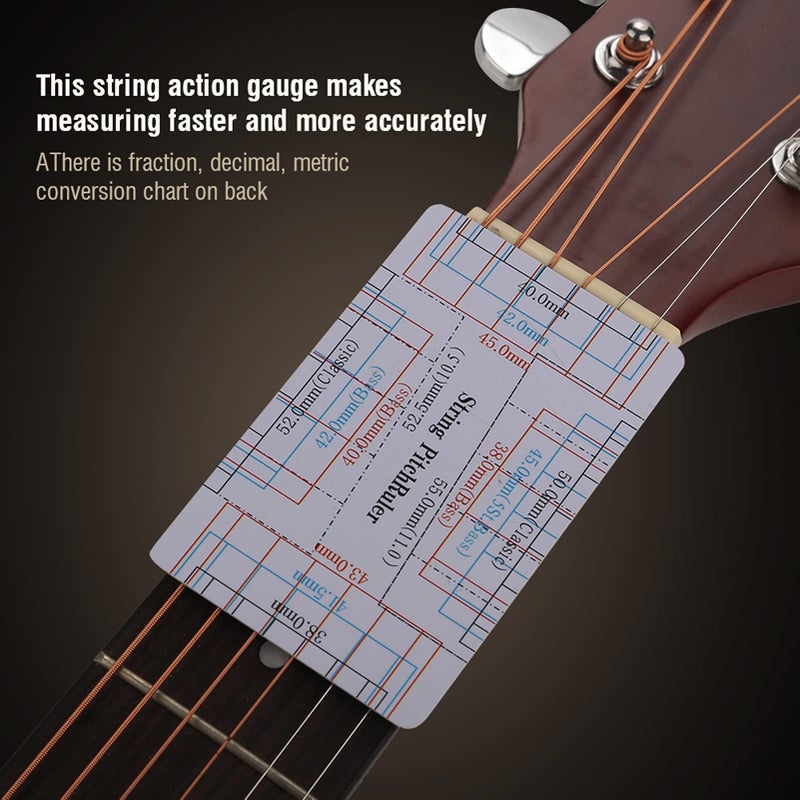 2Pcs Guitar Bass String Action Gauge Ruler Measuring Tool Set - Image 4