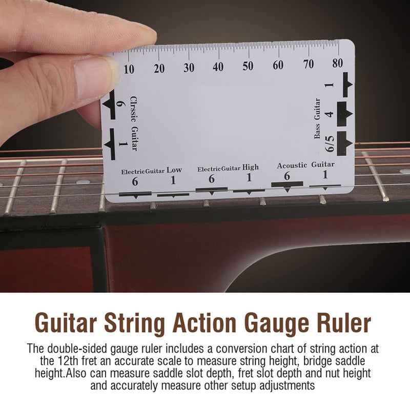 2Pcs Guitar Bass String Action Gauge Ruler Measuring Tool Set - Image 3