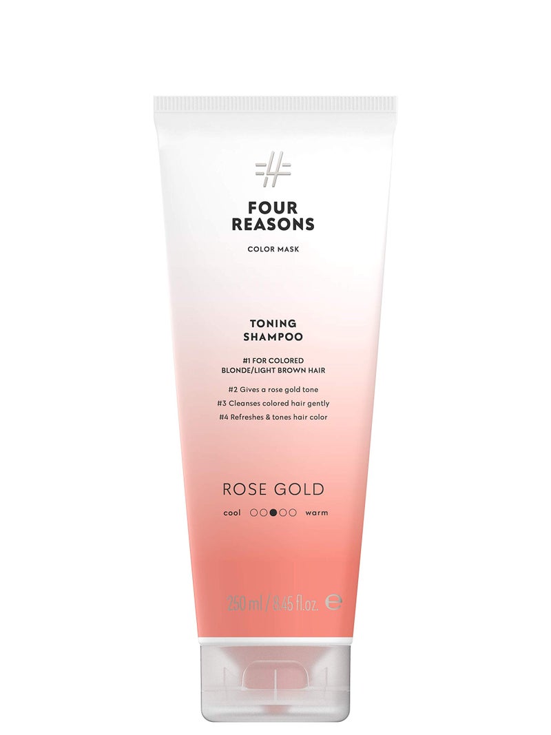 FOUR REASONS Rose Gold Hair Toner and Color Depositing Shampoo - Sulfate Free, Vegan, 8.45 Fl Oz (For Color Treated Hair) - Image 1