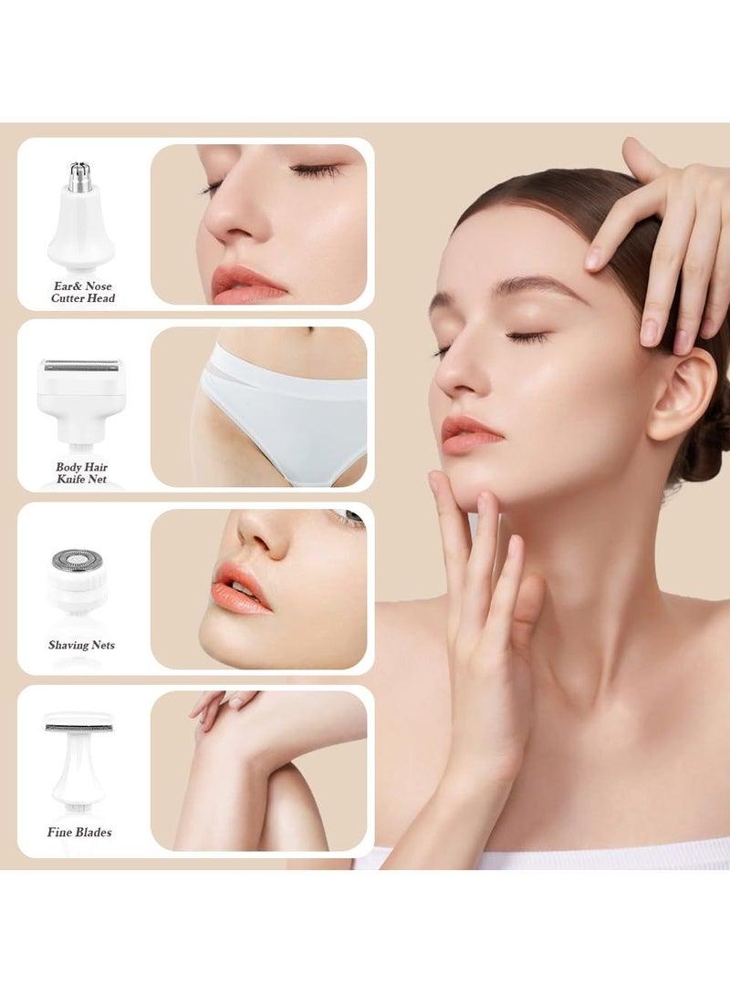 SYOSI Electric Bikini Trimmer, 4-in-1 Women's Trimmer, IPX6 Waterproof Epilator for Legs/Underarms/Eyebrow/Face/Nose/Bikini, Wet & Dry Painless Shaver for Women - Image 2