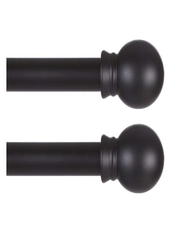 Thestoa 2 pack Black Curtain Rods for Windows 66 to 120 inch, 5/8" Diameter Small Curtain Rods for Bedroom, Living Room, Kitchen, Outdoor, Farmhouse，with Command Hooks for Curtain Rod Black - Image 1