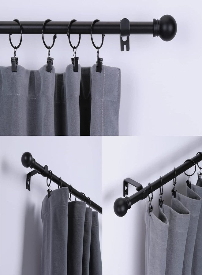 Thestoa 2 pack Black Curtain Rods for Windows 66 to 120 inch, 5/8" Diameter Small Curtain Rods for Bedroom, Living Room, Kitchen, Outdoor, Farmhouse，with Command Hooks for Curtain Rod Black - Image 2
