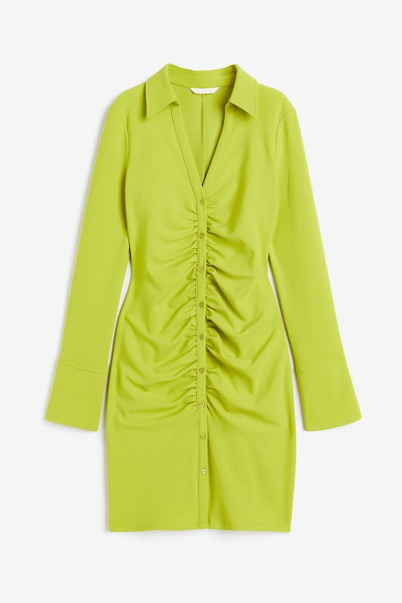 اتش اند ام Ruched Detail Button Down Shirt Dress