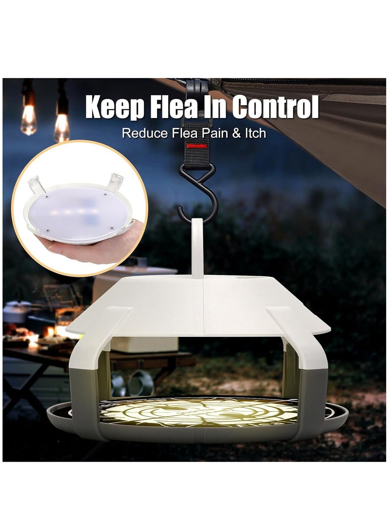 Indoor Flea Trap 2-Pack, Upgraded Electric Flea Traps with LED Light, Cordless Design for Home Use, Includes 8 Sticky 6.5” Disc Refills for Effective Flea Infestation Control. - Image 4