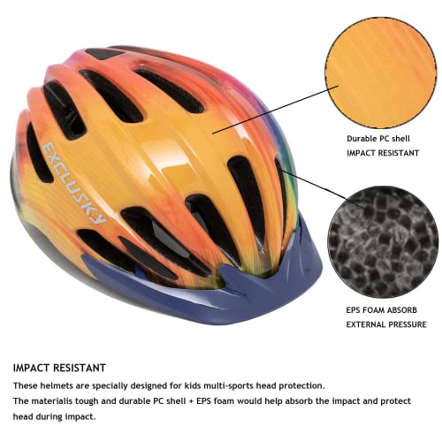 EXCLUSKY Kids Helmet Exclusky Bike Helmet for Kids Child Boys Girls Bicycle Helmet Age 5-13 Adjustable Cycle Helmet 50-57cm - Image 4