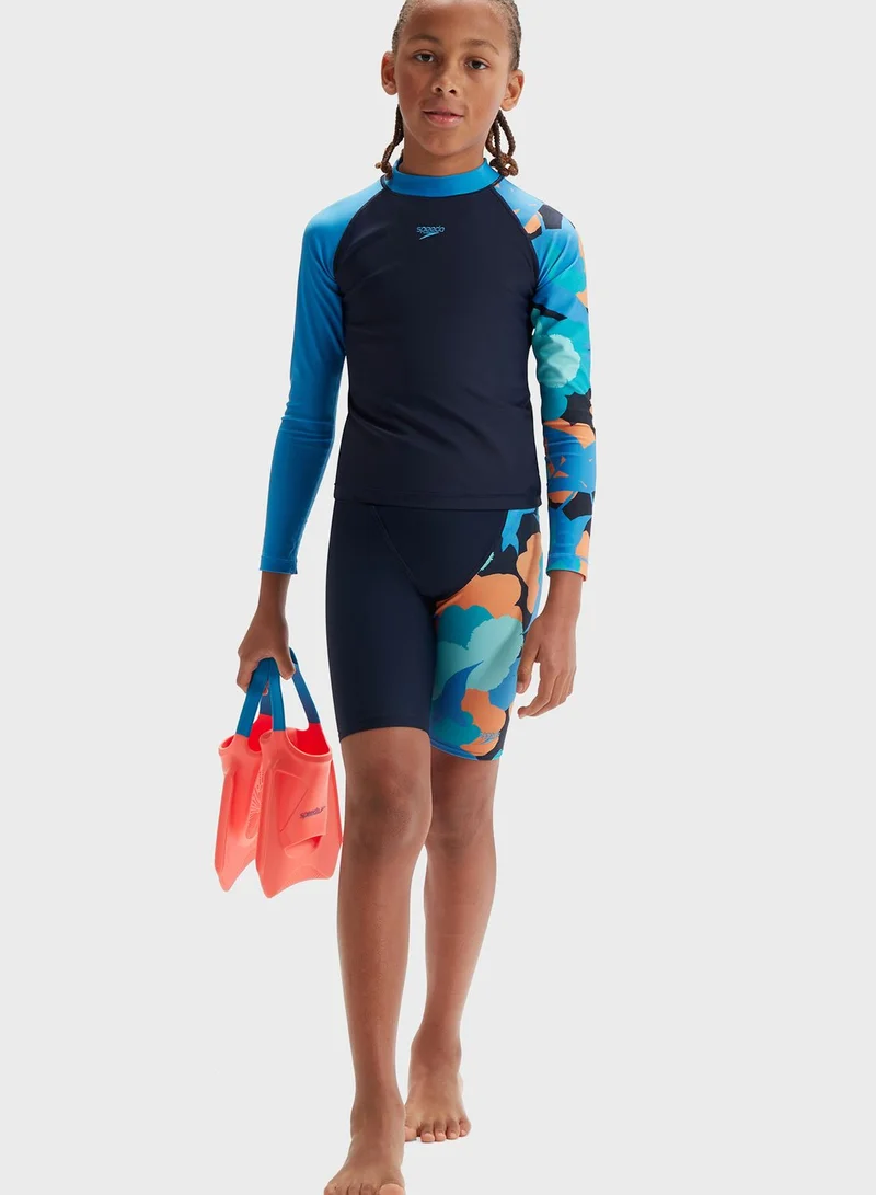 speedo Kids Printed Rash Guard T-Shirt