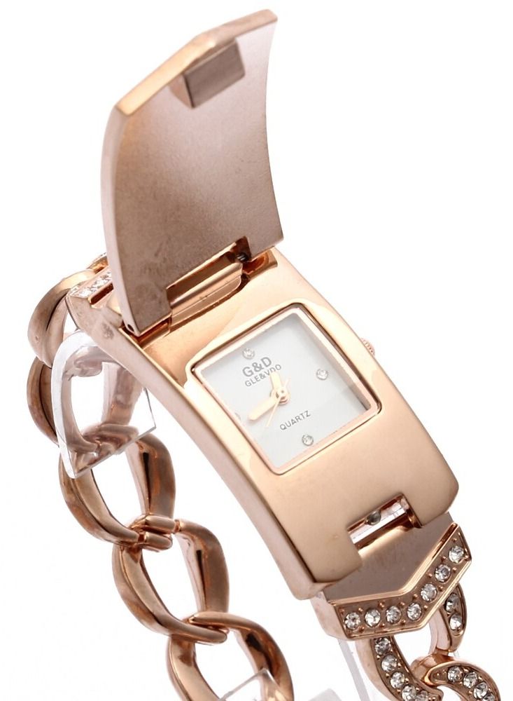 Women Wrist Watch with Bracelet Design, Rose Gold Color  - Image 3