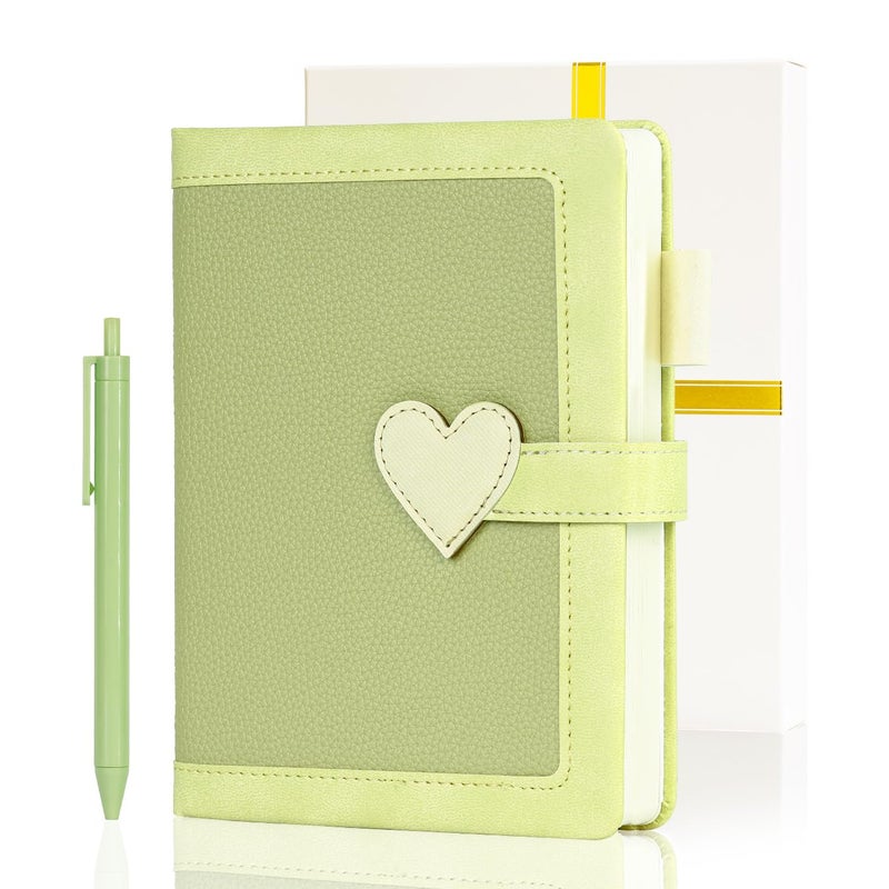 hi!SCI Journal for Women and Girls with Heart Buckle, 240 Pages Girls Diary Journal with Pen for Writing, Daily Writing journal for teen girls, B6 Pretty Journaling Hardcover Notebooks(Sage Green) - Image 1