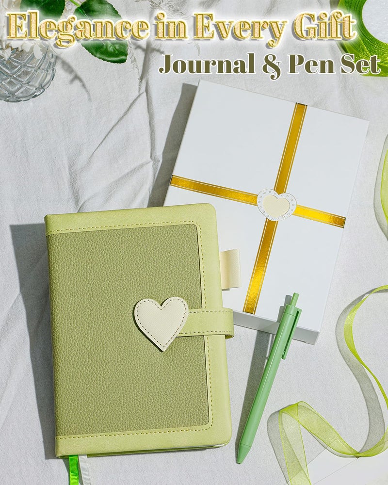 hi!SCI Journal for Women and Girls with Heart Buckle, 240 Pages Girls Diary Journal with Pen for Writing, Daily Writing journal for teen girls, B6 Pretty Journaling Hardcover Notebooks(Sage Green) - Image 2