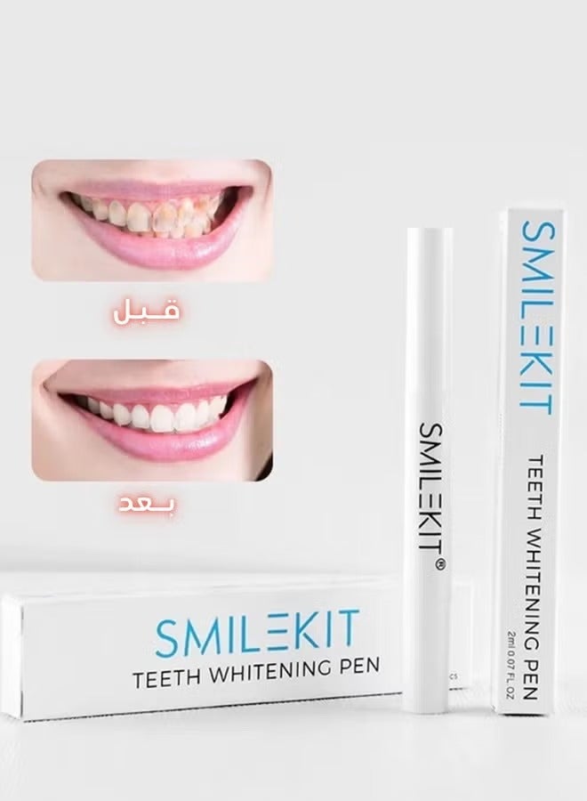 SMILEKIT Teeth Whitening Kit with LED Light & Gel Pen – Professional Tooth Whitener with Mouth Tray for Sensitive Teeth, Stain Removal & Enamel Protection