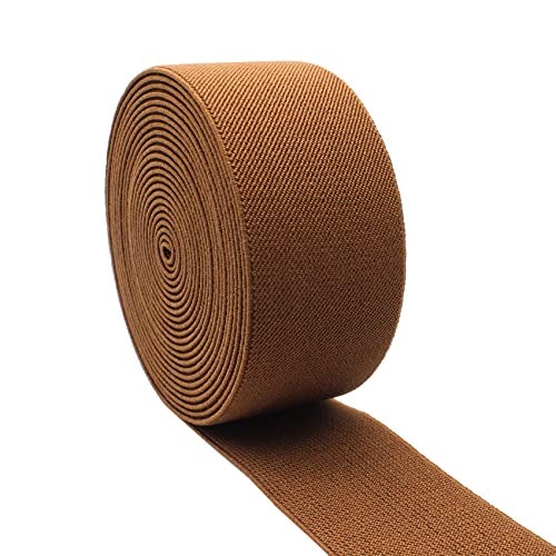 Dortrue 2 Inch 5 Yards Brown Sewing Elastic Band Heavy Stretch High Elasticity Elastic Spool for Sewing Pants Waistband Straps Craft DIY Projects - Image 1