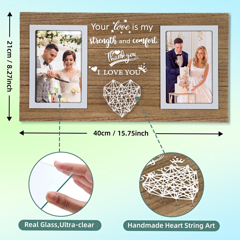 ZEEYUAN 4x6 Picture Frame Valentines Day Photos Gifts for Wife Women Mens, Personalized Anniversary Wedding Gifts for Couples Photo Frame, Mr & Mrs Love Photo Frames Bridal Shower Gift for Bride Newlyweds - Image 2