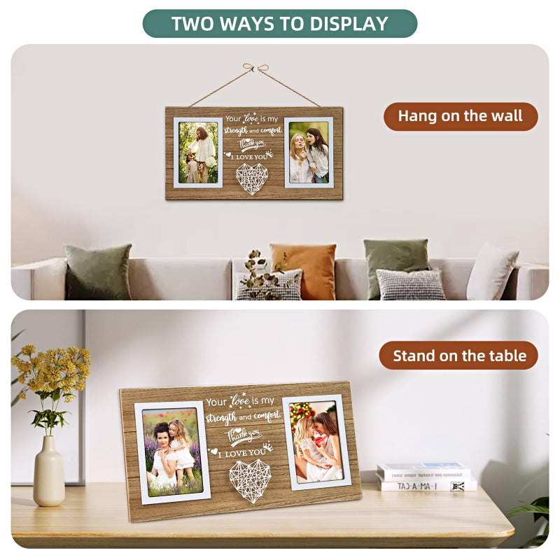ZEEYUAN 4x6 Picture Frame Valentines Day Photos Gifts for Wife Women Mens, Personalized Anniversary Wedding Gifts for Couples Photo Frame, Mr & Mrs Love Photo Frames Bridal Shower Gift for Bride Newlyweds - Image 4