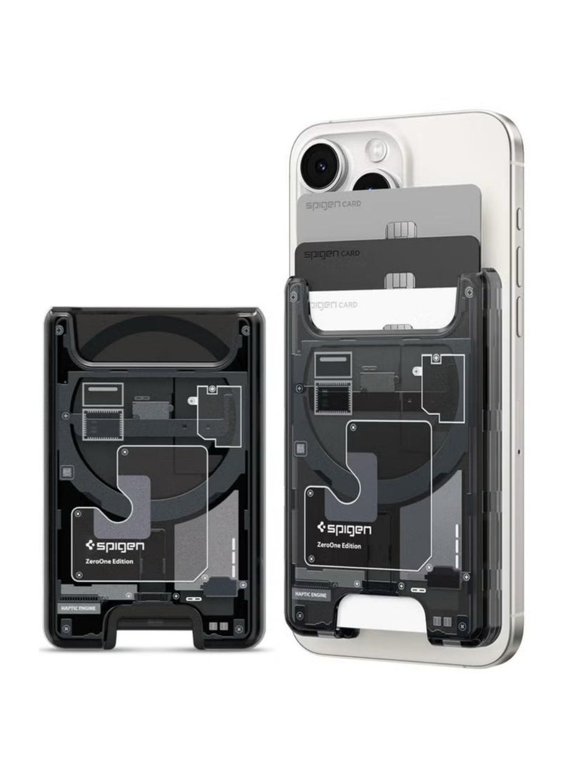 Spigen Ultra Hybrid (MagFit) Magnetic MagSafe Wallet Card Holder [3-4 Cards] for iPhone 16 Pro Max / 16 Pro / 16 Plus / 16 / iPhone 15/14/13/12 series - Zero One - Image 1