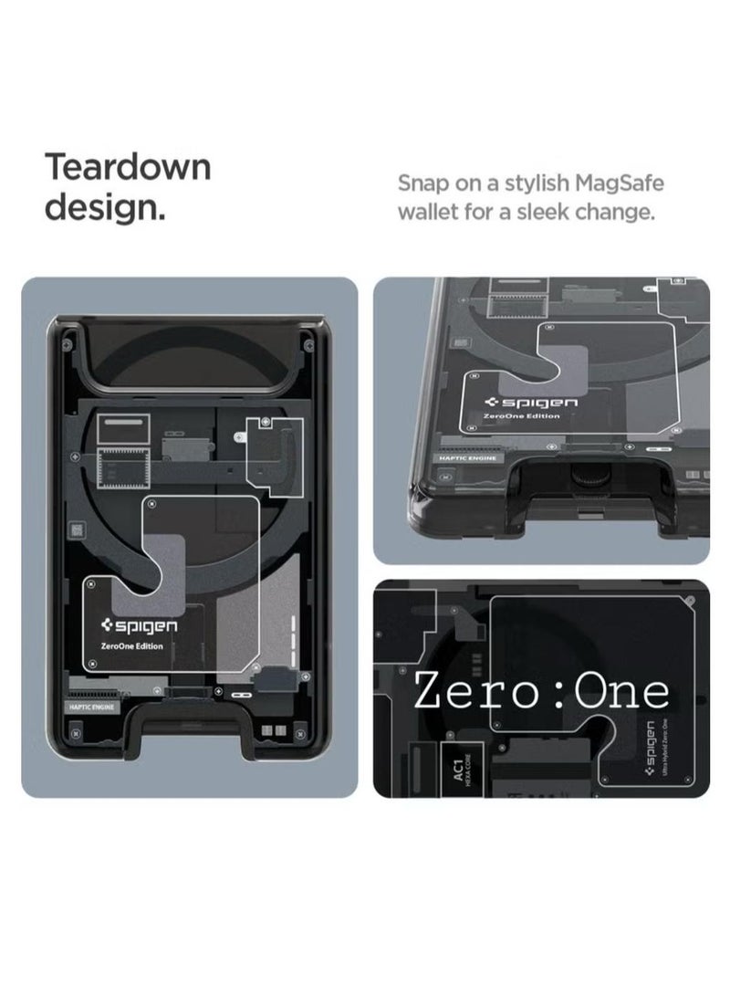 Spigen Ultra Hybrid (MagFit) Magnetic MagSafe Wallet Card Holder [3-4 Cards] for iPhone 16 Pro Max / 16 Pro / 16 Plus / 16 / iPhone 15/14/13/12 series - Zero One - Image 3