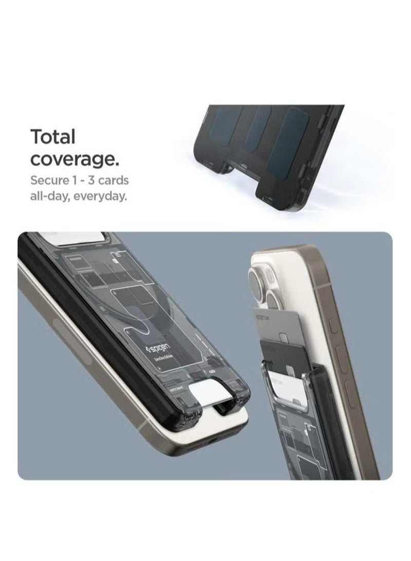 Spigen Ultra Hybrid (MagFit) Magnetic MagSafe Wallet Card Holder [3-4 Cards] for iPhone 16 Pro Max / 16 Pro / 16 Plus / 16 / iPhone 15/14/13/12 series - Zero One - Image 5