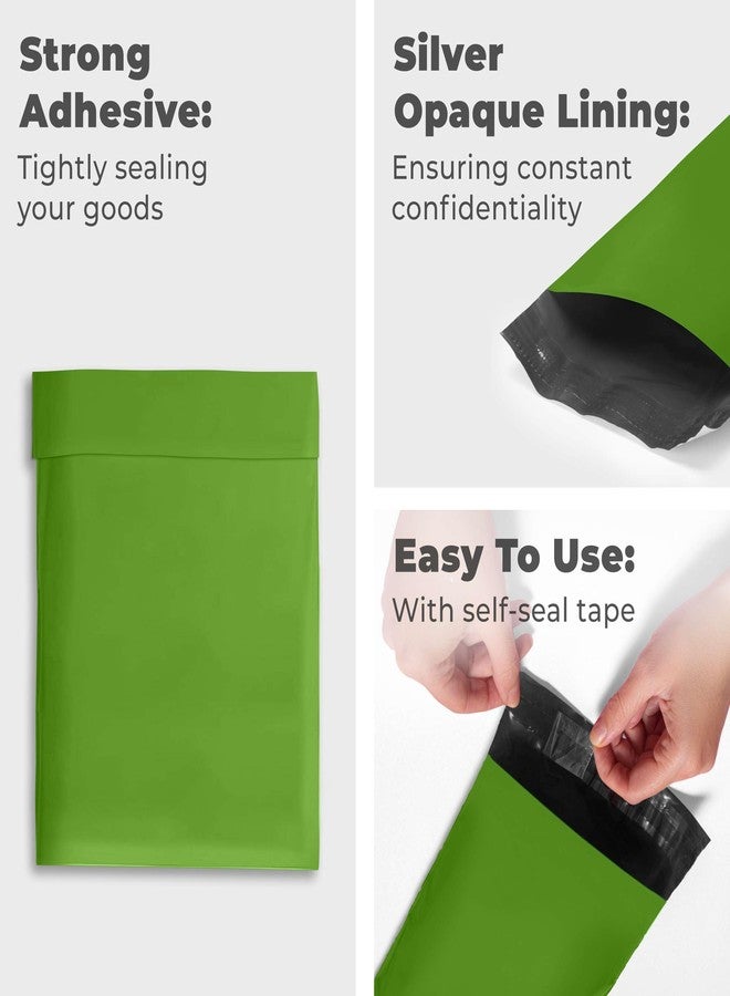 The Boxery Small Poly Mailers 6x9, Solid Green Shipping Bags - Tear And Puncture Free Poly Bags - Water Resistant Mailing Bags - Packaging Bags For Small Business - 100 Count - Image 3