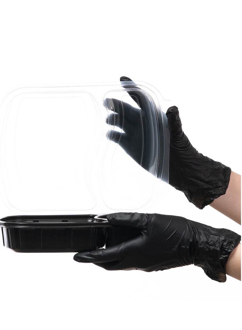 Falcon Powder Free Black Vinyl Gloves Size Large 40 Pieces 1 Packet - Image 4