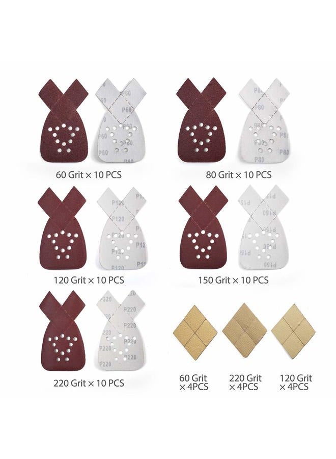 LotFancy Sanding Sheets for Black and Decker Mouse Sanders, 50PCS 60 80 120 150 220 Grit Sandpaper Assortment with Extra Tips for Replacement, 12 Holes Hook and Loop Detail Sander Sanding Pads Sand Paper - Image 4