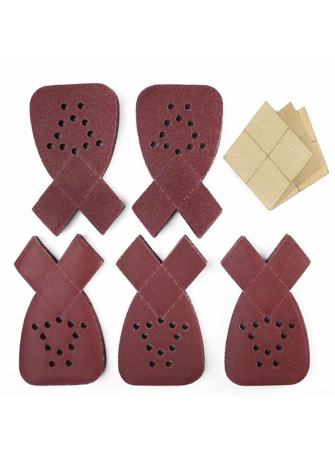LotFancy Sanding Sheets for Black and Decker Mouse Sanders, 50PCS 60 80 120 150 220 Grit Sandpaper Assortment with Extra Tips for Replacement, 12 Holes Hook and Loop Detail Sander Sanding Pads Sand Paper - Image 1