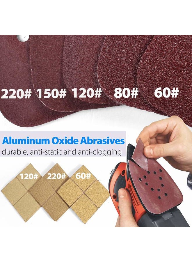 LotFancy Sanding Sheets for Black and Decker Mouse Sanders, 50PCS 60 80 120 150 220 Grit Sandpaper Assortment with Extra Tips for Replacement, 12 Holes Hook and Loop Detail Sander Sanding Pads Sand Paper - Image 2