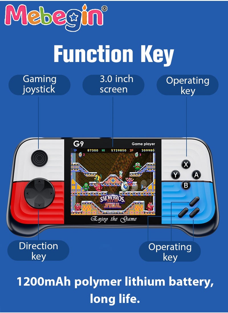 MEBEGIN Portable Handheld Game Console Built-in 666 Games with 2 Gamepad, 3 Inch HD Screen Game Player with Dual Joystick, Support TV Output, Mini Arcade Toys Nice Gift for Kids and Adult  - Image 3