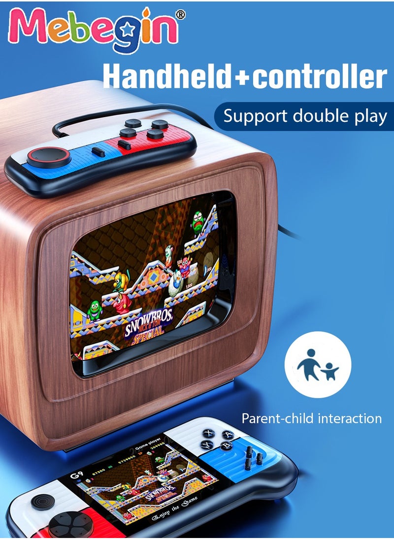 MEBEGIN Portable Handheld Game Console Built-in 666 Games with 2 Gamepad, 3 Inch HD Screen Game Player with Dual Joystick, Support TV Output, Mini Arcade Toys Nice Gift for Kids and Adult  - Image 4