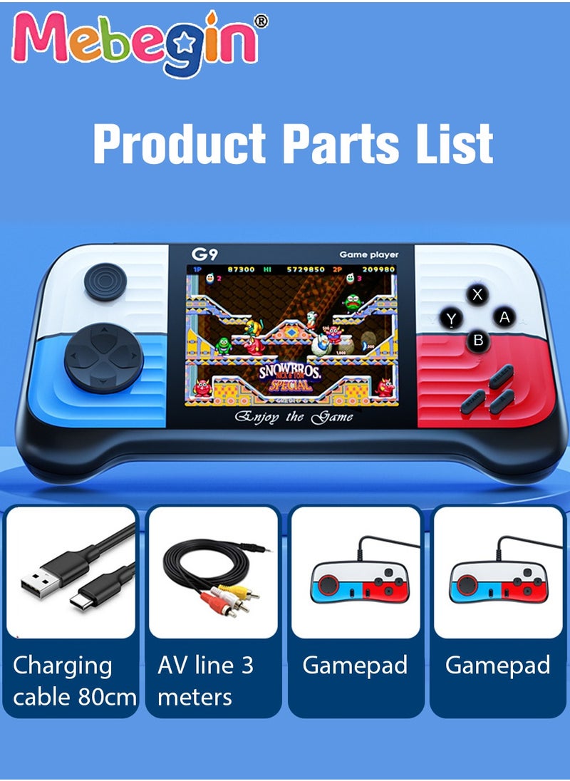 Portable Handheld Game Console Built-in 666 Games with 2 Gamepad, 3 Inch HD Screen Game Player with Dual Joystick, Support TV Output, Mini Arcade Toys Nice Gift for Kids and Adult