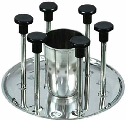 sba prime Glass and Spoon Super for 6 Glasses and Cutlery Glass Stand Steel Plastic Glass Holder - Image 2