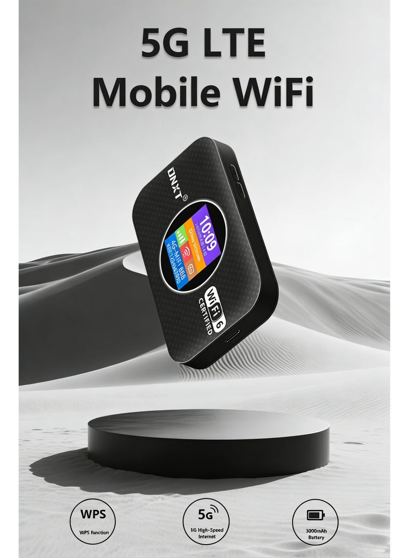 Closeli Mobile 4G WiFi Router, CPE Router,Pocket WiFi,Portable Wireless Modem, WiFi 6, LTE Wireless Modem, Plug & Play, 3000mAh Battery, Battery & Time Display, WPA/WPA2 Security, One-Touch WPS Connection,Strong Signal, Up to 12 Devices, for Travel & Home Use(Black) - Image 3