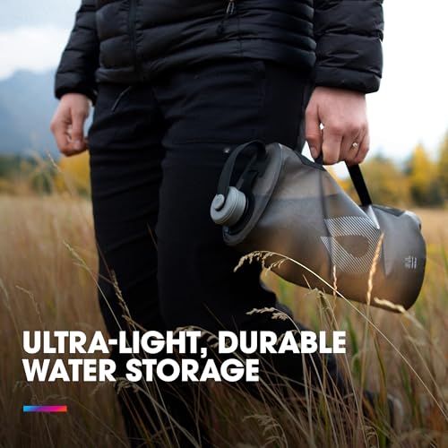 HydraPak Seeker Collapsible Camping Water Storage 10L BPA PVC Free Hydration Reservoir Bag Leak Proof Mammoth Grey - Image 3