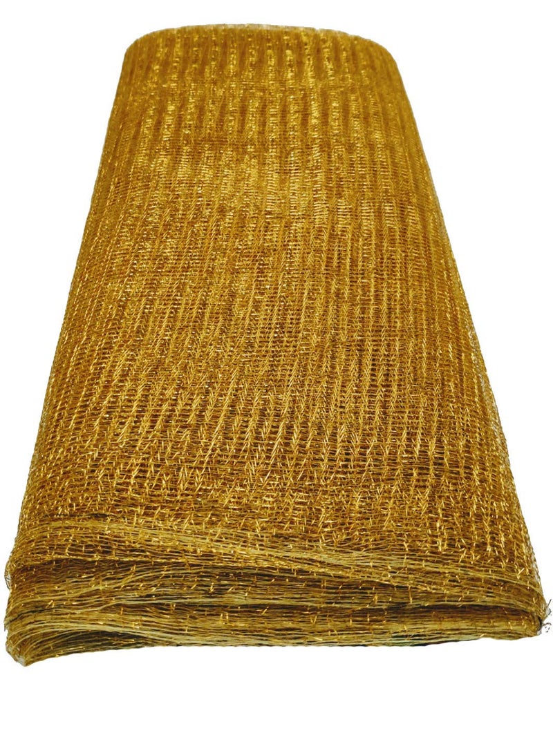 Just Flowers Decoration Mesh Net Fabric for Gift Wrapping, Home Decoration, Trousseau Packaging, Flower Decor, Mandap Decoration, Fruit Basket Packing (5 Mtr x 2 Roll) (Gold Set of 2 Roll) - Image 4