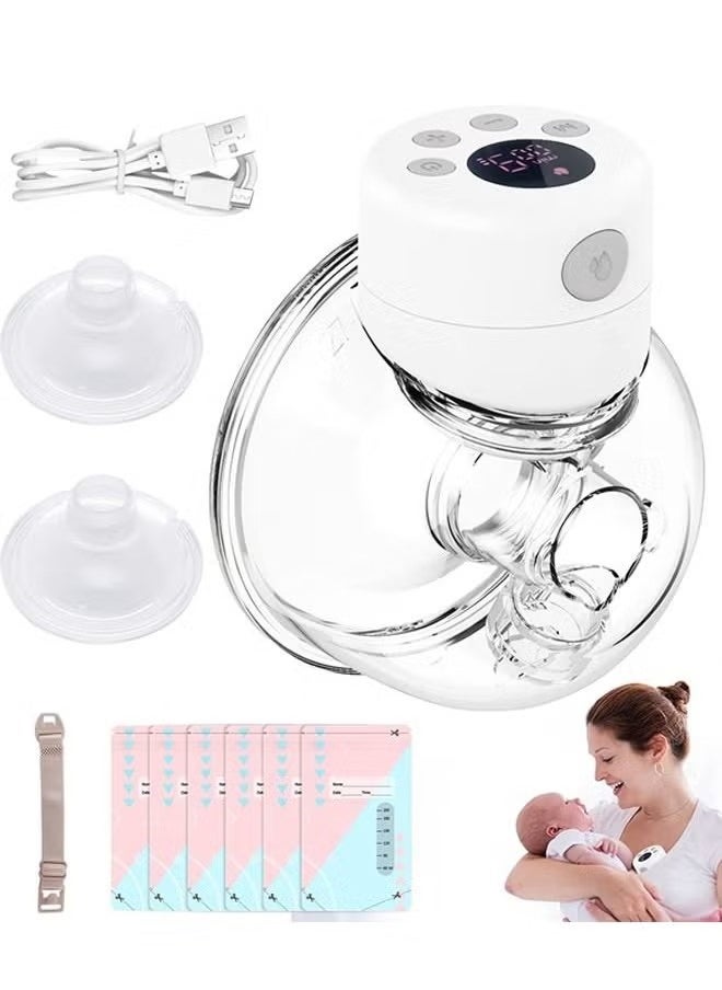 Beauenty Wearable Breast Pump Hand Free Portable Electric Breastfeeding Pump S12 Wireless Breast Milk Pump with LCD Display 2 Modes 9 Levels 24mm  - Image 1