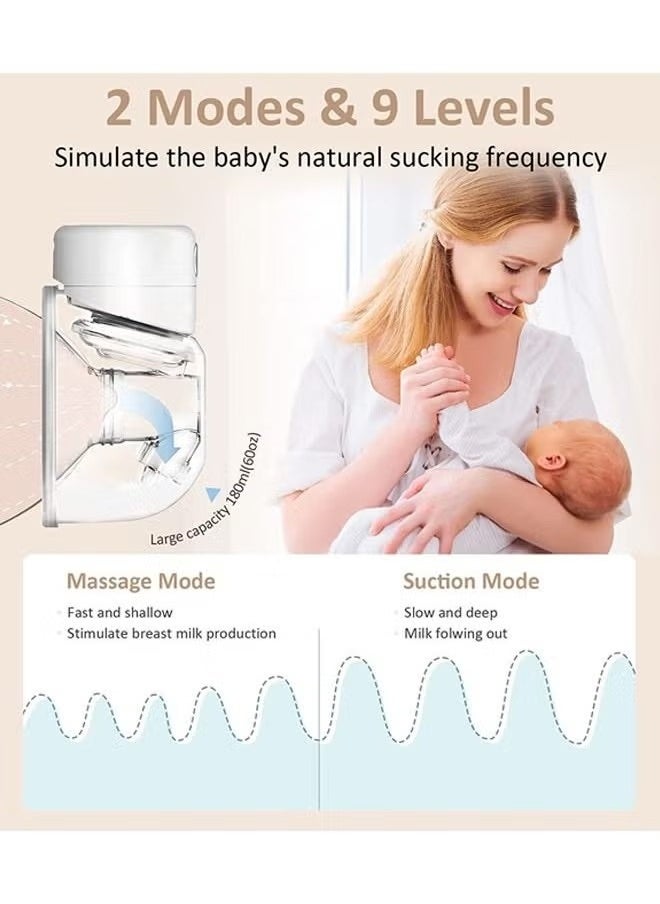 Beauenty Wearable Breast Pump Hand Free Portable Electric Breastfeeding Pump S12 Wireless Breast Milk Pump with LCD Display 2 Modes 9 Levels 24mm  - Image 2