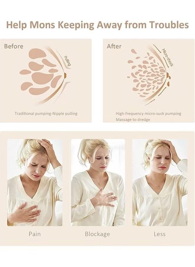 Beauenty Wearable Breast Pump Hand Free Portable Electric Breastfeeding Pump S12 Wireless Breast Milk Pump with LCD Display 2 Modes 9 Levels 24mm  - Image 3