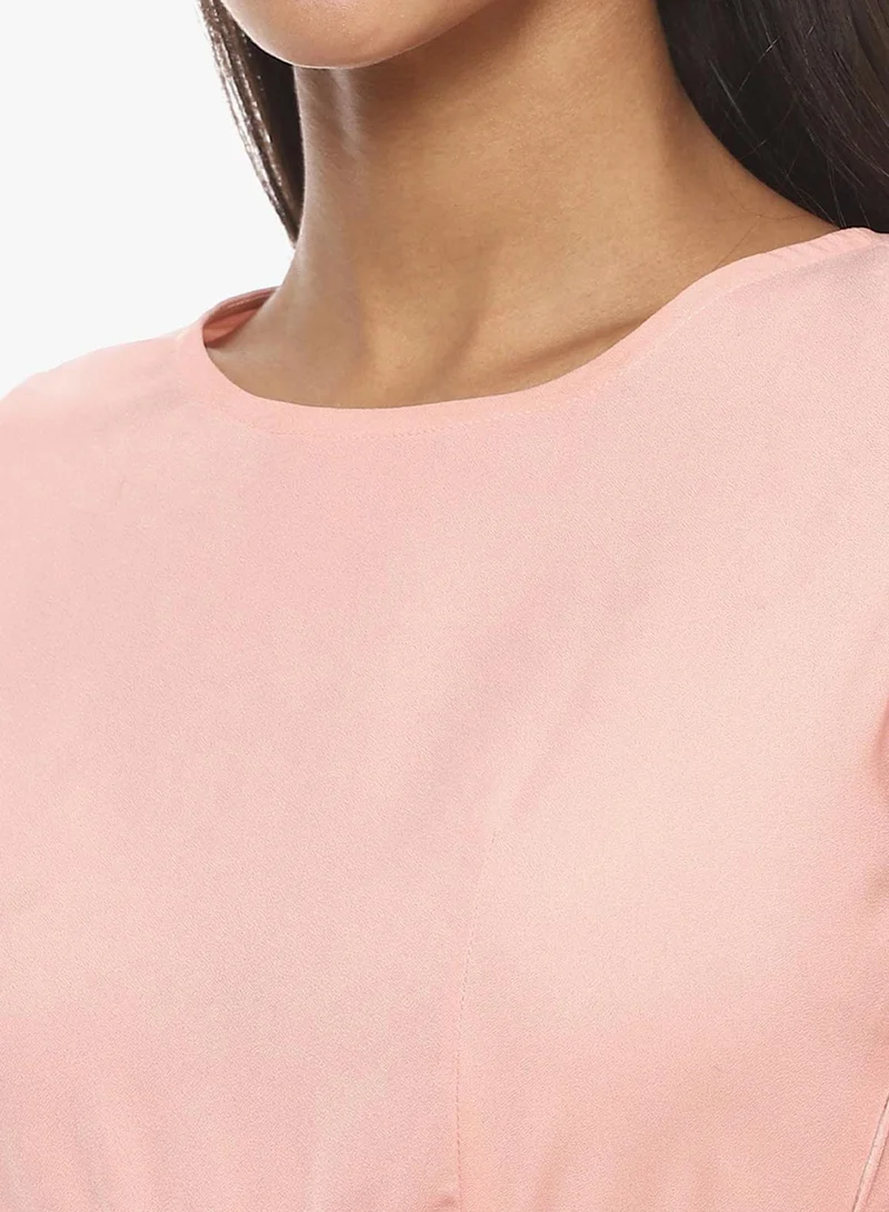 Pinacolada  Women's Baby Pink Pleated Tie-Up Dress for Women | Best Price UAE
