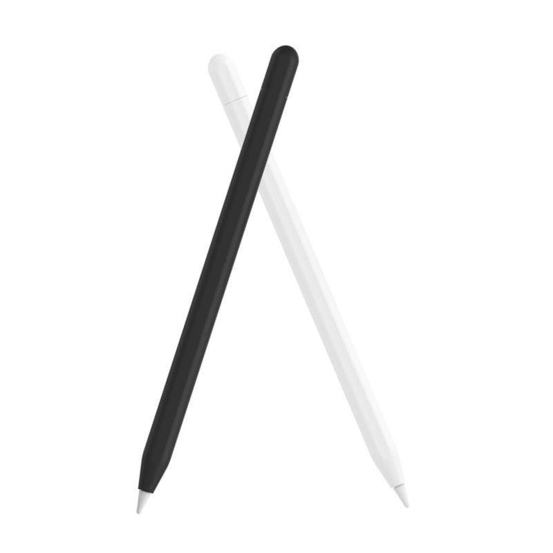 2 Pack White Black Silicone Pen Case For Tablet Stylus Pencil 8x2cm - Image 2