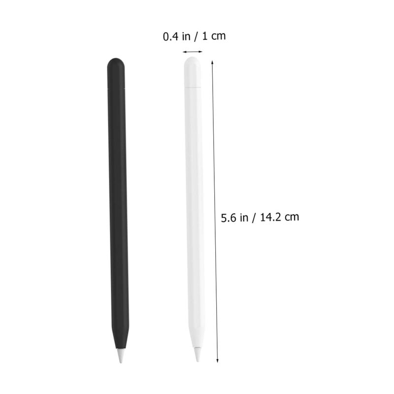 2 Pack White Black Silicone Pen Case For Tablet Stylus Pencil 8x2cm - Image 5