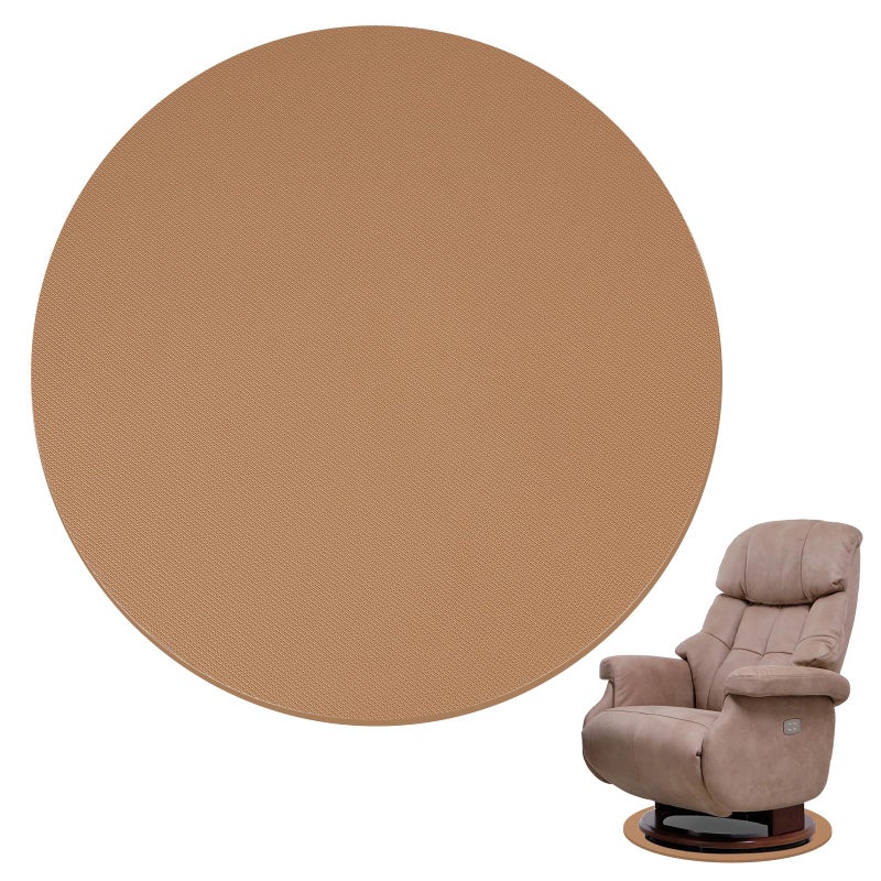3 BUZZLETT Recliner Pads for Hardwood Floors - Round Floor Rubber Mat for Recliners Protects Hardwood & Tile Floors from Scratches, Coffee - Image 1
