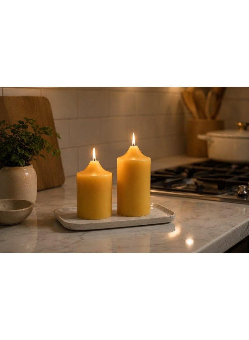 100% Organic Beeswax Candle Set – 6 Pieces Luxury Handmade Pillar Candles | Natural Elegant Home Décor Collection. - Image 2