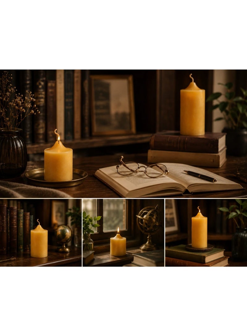 100% Organic Beeswax Candle Set – 6 Pieces Luxury Handmade Pillar Candles | Natural Elegant Home Décor Collection. - Image 3