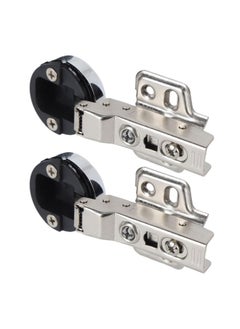 Thoraya 2Set Stainless Steel 201 Cabinet Glass Door Hinge 35 Cup Glass Door Damping Buffer Hinge Middle Bend Half Overlay 9mm  - Image 3